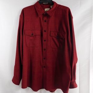 L.L. Bean Gingham Red Black Button Up